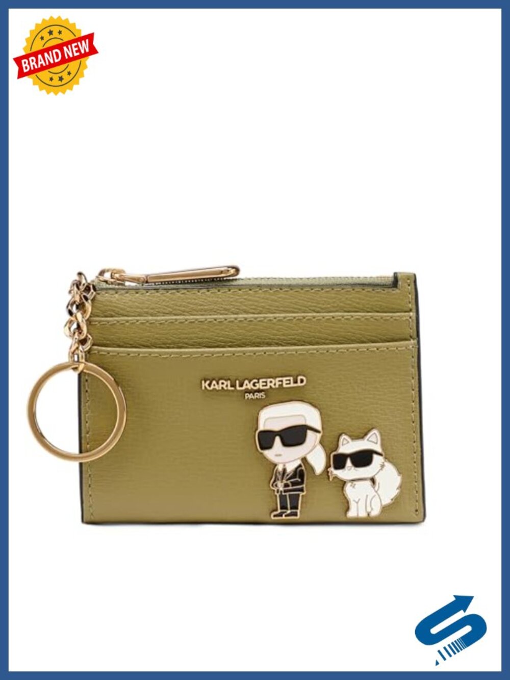 Leather Zip Card Case Wallet Minimalist Credit Card Holder